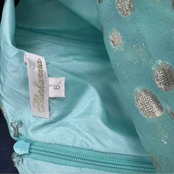 Shoshanna Rayna Dress in Aqua & Metallic Gold One Shoulder size 6 - Picture 13 of 15